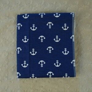 Bananafish Anchor Print Baby Receiving Blanket Navy Blue White
